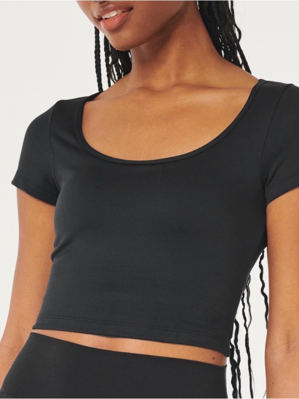 Gilly Hicks Black Scoop Neck Crop Tee